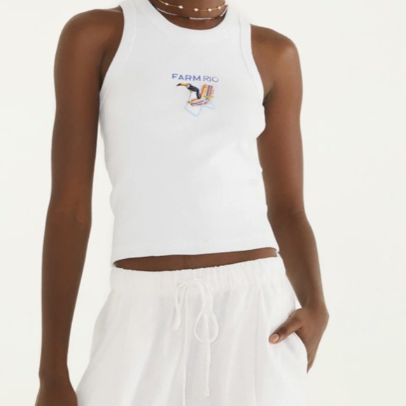 Farm Rio White Ribbed Tank NWT - Picture 2 of 3